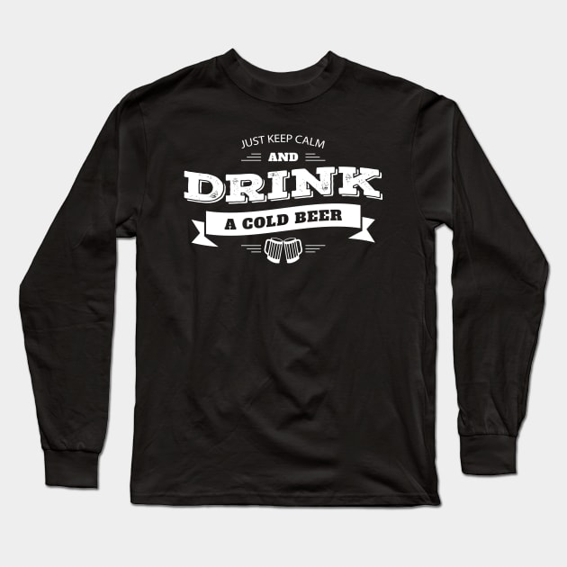 A Cold Beer Long Sleeve T-Shirt by Madhav